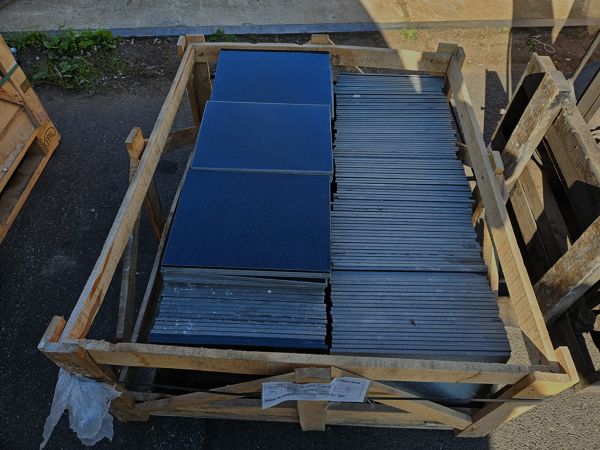 Granitfliesen Poliert Schwarz 40x30,5x1 cm
