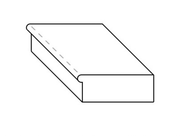Sandstein Blockstufen Auftrittkante mit Halbrundstab / R2
