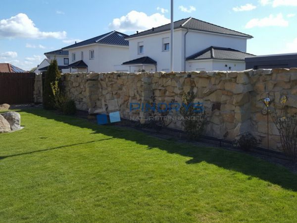 Sandstein Bruchsteine gelb, ocker, hell, Gartensteine