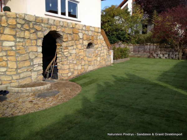 Sandstein Bruchsteine gelb / ocker, Gartensteine